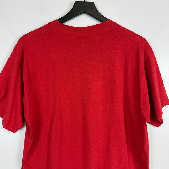 Vintage Single Stitch Wisconsin Badgers Red TShirt Screen Stars Best - XL - Picture 7 of 9